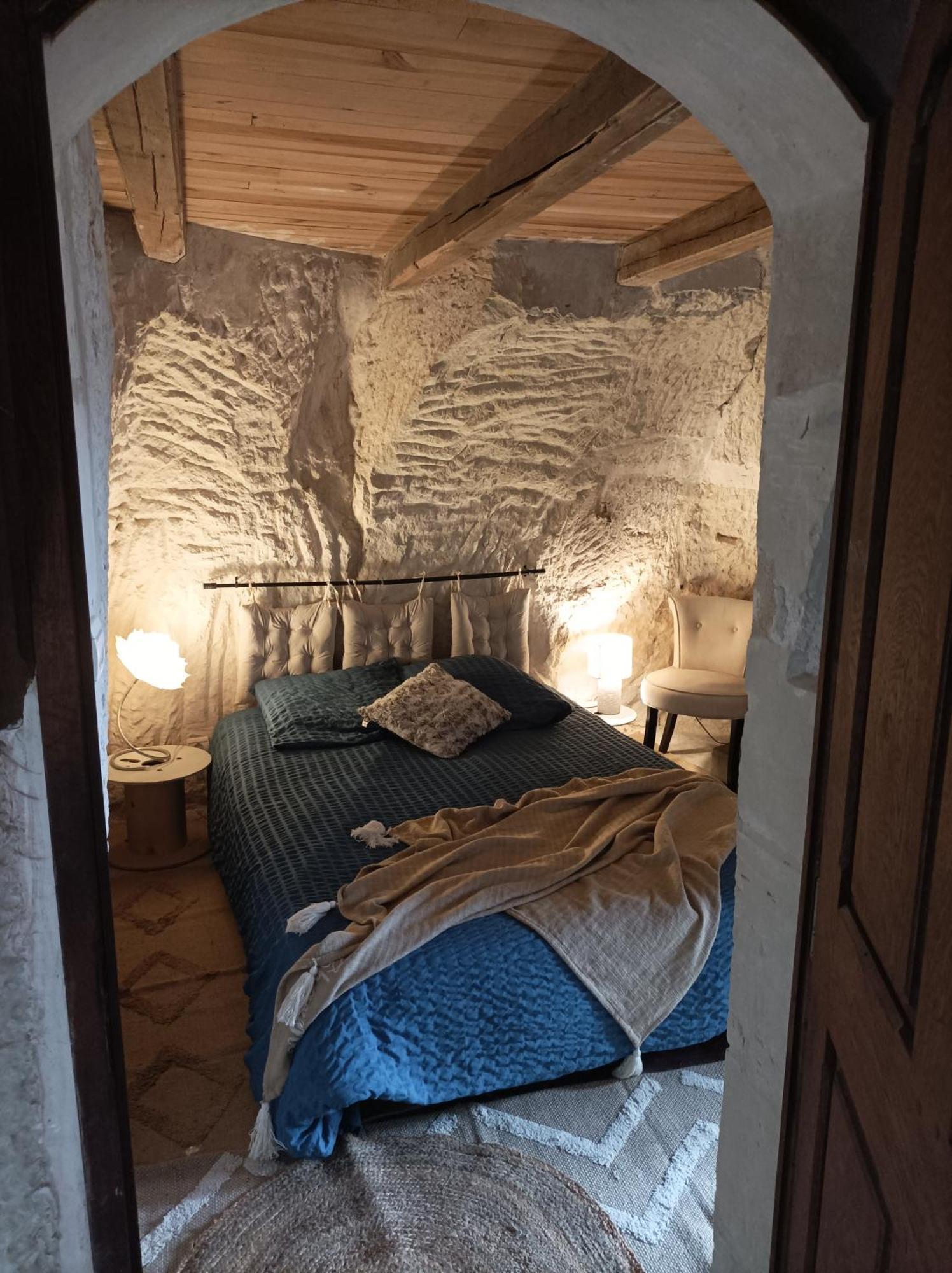 Gite Des Perreyeurs - Maison Troglodyte Avec Vue Sur Loire Montsoreau Eksteriør bilde